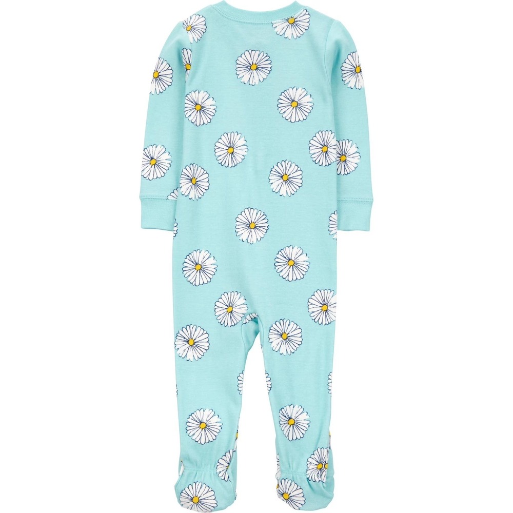 Child of Mine by Carters Baby Pajama 12M Blue One Piece Full Zip Footed Warm